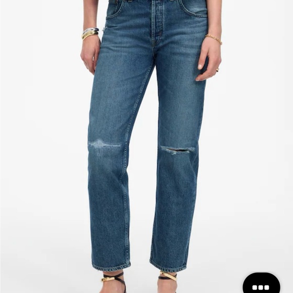 Madewell The Dean Easy Straight Crop Jean - Picture 1 of 5